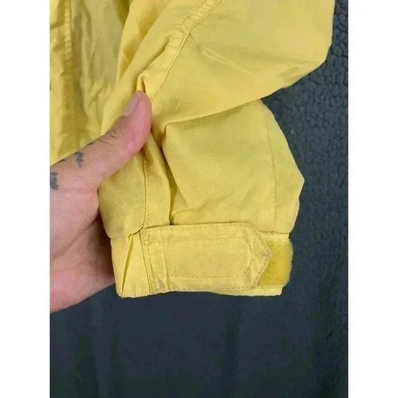VTG Woolrich Adult Yellow Windbreaker Jacket MEDIUM Hoodie Ultrex Mesh Lined - Picture 10 of 12